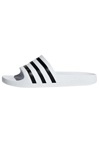 adidas Unisex-Erwachsene Adilette Aqua Badeschuhe, Weiß (Footwear White/Core Black/Footwear White 0), 43 EU