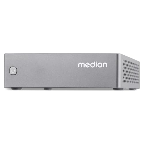 MEDION S06e Mini PC (Intel N100, 4GB DDR4 RAM, 128GB SSD, LAN, WLAN, VESA, HDMI, DP, Win 11 Home)