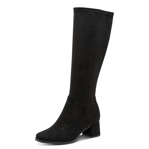 Tamaris Comfort Damen Stiefel mit Blockabsatz Karrèe, Schwarz (Black), 40 EU