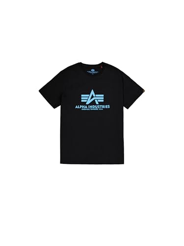 Alpha Industries Herren Basic T-Shirt,Schwarz (Black/Blue 93), X-Large