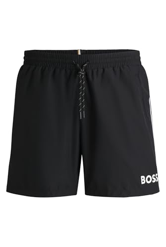 BOSS Herren Starfish Badeshorts mit Kontrast-Logo Schwarz001 L