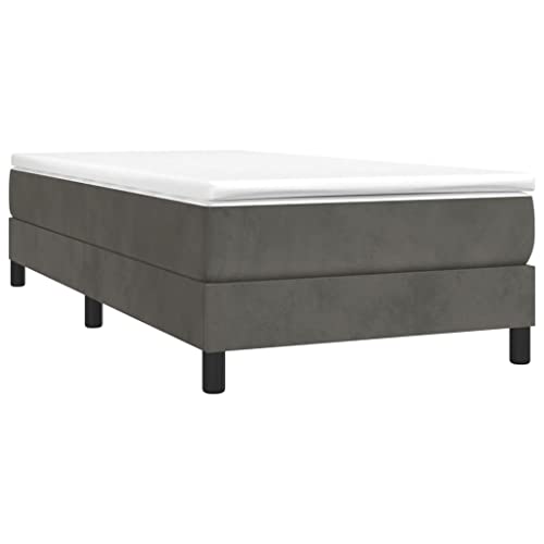 Tino Tech Boxspringbett Boxbetten Betten Bed Frame Bett Gestell Betten Boxspring Boxspringbett Dunkelgrau 90x200 cm Samt