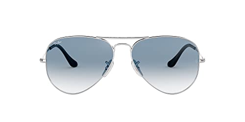 Ray Ban Sonnenbrille Aviator, 58 mm, Gestell: Silber, Gläser: Blauer Grad