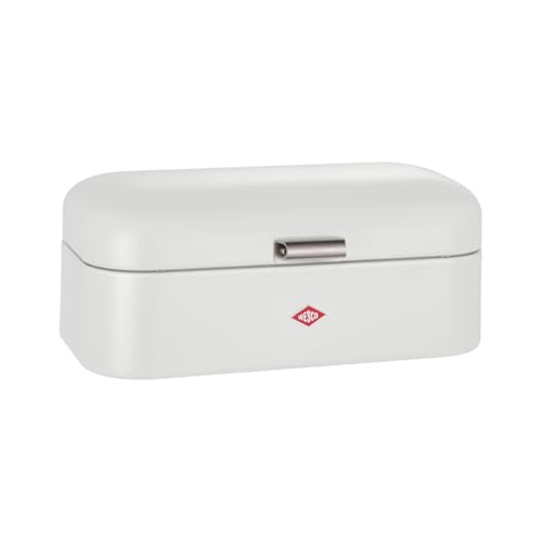 WESCO Grandy Brotkasten in der Farbe weiß matt, pulverbeschichtetes Stahlblech, Lüftungslöcher und stabiler Handgriff