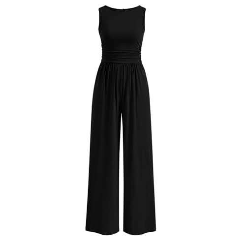 Coloody Damen ärmelloser Jumpsuit Modischer Casual Jumpsuit mit Taschen