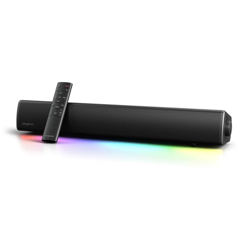 CREATIVE Sound Blaster GS5 RGB Gaming Soundbar mit SuperWide-Technologie, Stromversorgung über Adapter, bis zu 60 W Spitzenleistung, Bluetooth 5.4, Optical-in, Kopfhörerausgang, für PC und TV