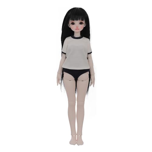 Oueneifs Mirai 1/5 BJD-Puppe lange schwarze Haare Schwimmerin Mädchen Gesicht jugendliche Merkmale Harz Spielzeug für Kinder ab 15 Jahren