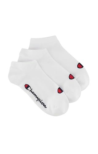 Champion Unisex Basics 3pk Sneaker Socken, Weiß, 39-42 EU