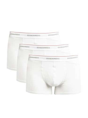 DSQUARED2 Herren Trunk, 3er Pack, White, L