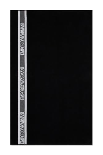 EMPORIO ARMANI Unisex Towel Beachwear Handtuch Strandbekleidung, Schwarz, One Size