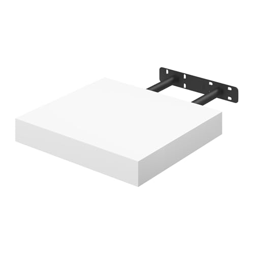 WOLTU Wandregal Wandboard Bücherregal Regale für Deko Wandablagen aus MDF Holz,Hängeregal Weiss,25x22.9x3.8cm,RG9365ws