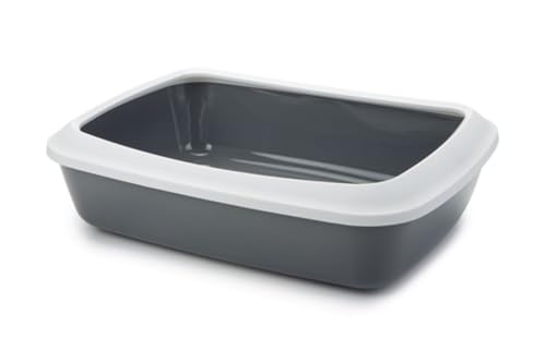 Nobby 72110 Katzentoilette mit Rand Isis, 50 x 37 x 14 cm, grau