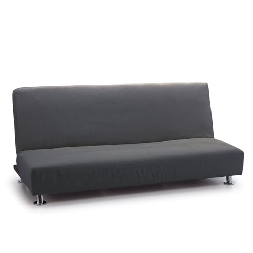 FAVERTI® Elastischer Sofabezug für Schlafsofa, 3-Sitzer, Modell Reale | Grau | Universal-Sofabezug | Qualitätsschutz aus Jacquard-Stoff