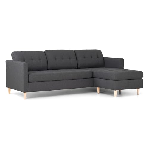 Dynamic24 Ecksofa Mars grau Stoffsofa Eckgarnitur Couchgarnitur Couch Sofa Wohnlandschaft