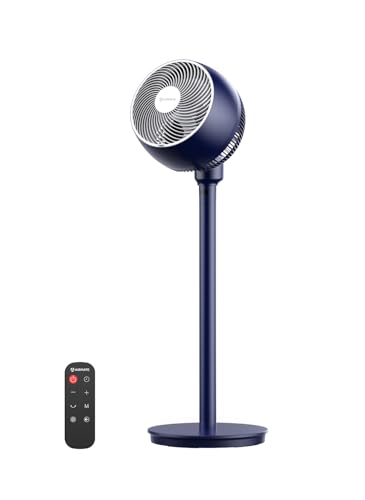 AIRMATE 25dB Standventilator, Ventilator Leise 26M Windentfernung, 1600m³/h Luftvolumen Echt Turbo-Luftzirkulator Ventilator, Höhenverstellbar Fan mit Fernbedienung, 3 Modi/12 Stufen/12 Timer