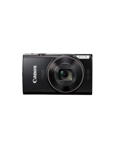 Canon IXUS 285 HS A Kompaktkamera, 20,2 MP, 12-Fach optischer Zoom, Full-HD-Video, WLAN, NFC, Digitalkamera für Reise und Alltag - Schwarz