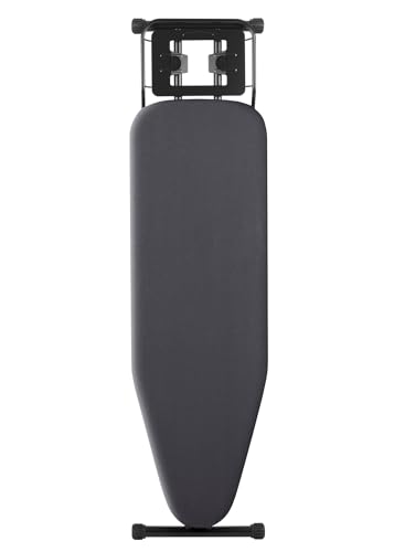 luxuriös Bügelbrett Aoufottes,Robustes Dampfbügelbrett mit Bügeleisenablage,mit rutschfesten Füßen,stabiles Gestell,Tischbügelbrett mit Verstellbarer Höhe,Ironing Board, Ironing area120x38cm Schwarz