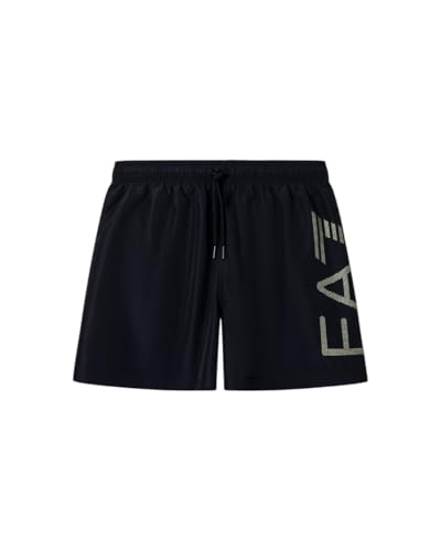 EA7 Emporio Armani Herren-Boxershorts Logo Series 7M002001AF14497 8056643412160 - XXL, Schwarz Silber, L