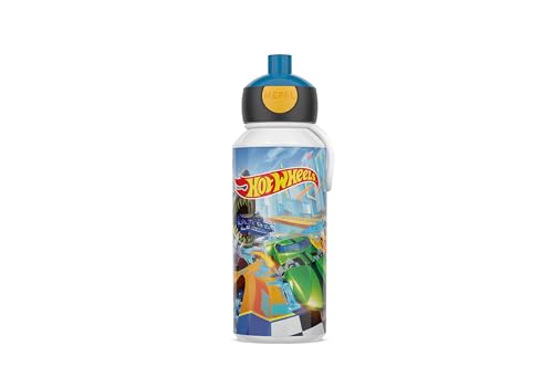 Mepal - Trinkflasche Pop-up Campus - Wasserflasche - Auslaufsichere Flasche für die Schule - Wiederverwendbar - BPA-frei & Spülmaschinenfest - 400 ml - Hot Wheels