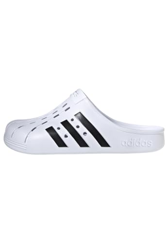 adidas Unisex Adilette Clogs, Cloud White / Core Black / Cloud White, 42 EU