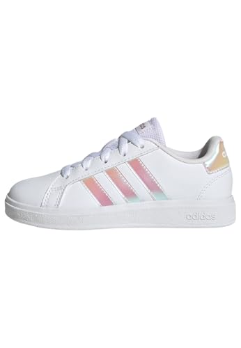 adidas Grand Court Lifestyle Lace Tennis Shoes Tennisschuhe, Cloud White/Iridescent/Cloud White, 36 EU