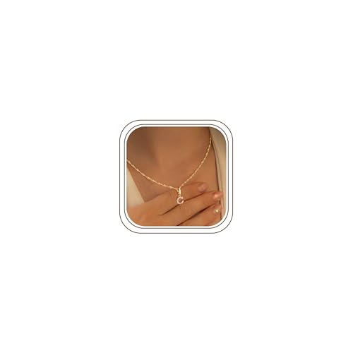 TINGN Buchstaben Kette für Frauen Mädchen - 14K Gold Gefüllt CZ Gold Kette mit Buchstaben C Anhänger Kette Winzige Monogramm Namenskette Golde Buchstaben Halsketten für Frauen und Mädchen Schmuck