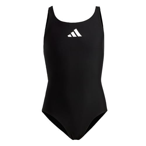 adidas Mädchen Solid Small Logo Swimsuit, Black / White, 170 D