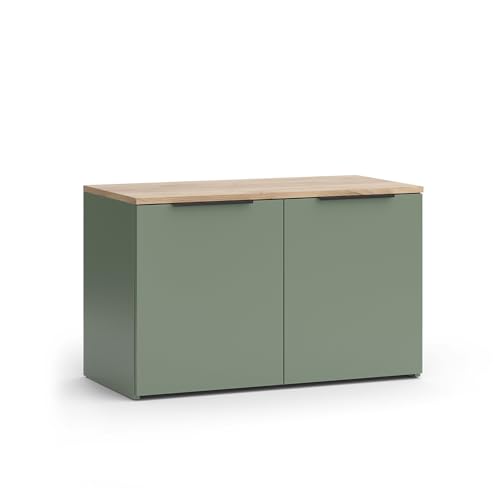 Vicco Kommode Wido, Grün, 80 x 50 cm mit 2 Türen, geeignet zur Aufbewahrung von Kleidung und Haushaltsgegenständen