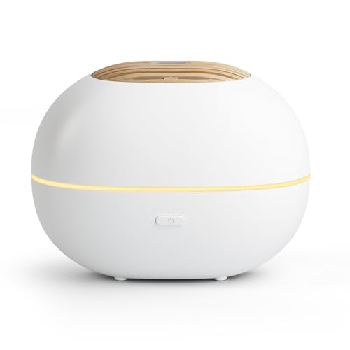 SoulOrigin Weißer oval Aromatherapie ätherisches Öl Diffuser mit 7-farbigen LED-Lichtern und automatischer Abschaltung, Home Ultraschall, 100ml Samll ätherisches Öl Diffuser - weiß