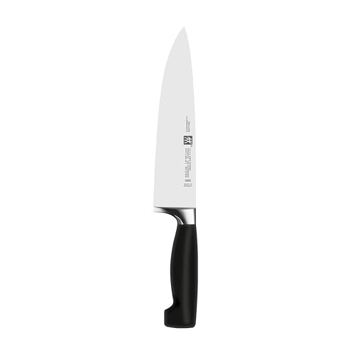ZWILLING VIER STERNE Kochmesser 20 cm, Rostfreier Spezialstahl, Ergonomischer Kunststoff-Griff, Made in Germany, Schwarz