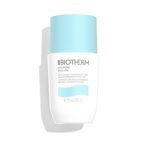 Biotherm Deo Pure Roll-On, 48 H Antitranspirant, wirksamer Schutz vor Schweißgeruch, Deo-Stick für empfindliche Haut und alle Hauttypen, wirkt pflegend und beruhigend, 75 ml