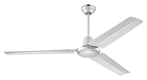 142 cm Deckenventilator Industrial 72501 mit drei Flügeln in silberfarbener Ausführung, Silber