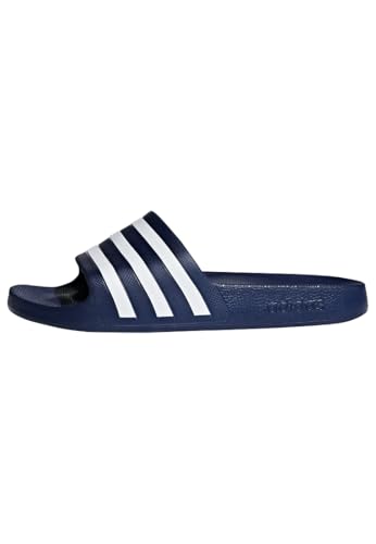 adidas Unisex Adilette Aqua Slides, Dark Blue / Cloud White / Dark Blue, 46 EU