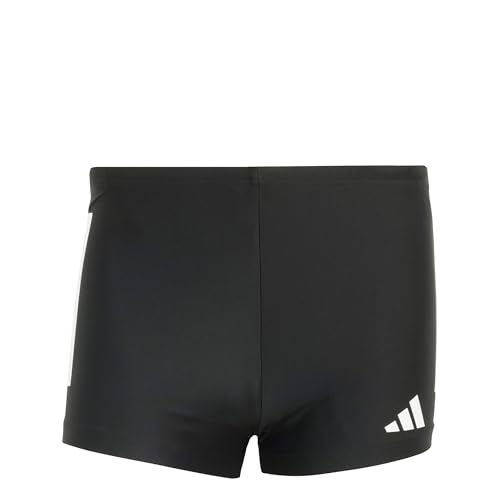 Adidas Men's 3 Stripes Swim Boxers, Black/White, L