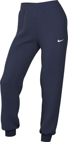 Nike Sportswear Phoenix Fleece Damen-Trainingshose Mit Mittelhohem Bund, Midnight Navy/Sail, FZ7626-410, M