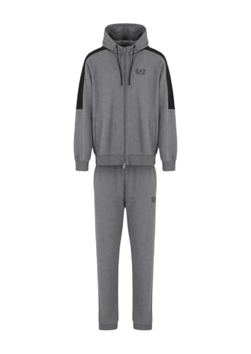 EA7 Herren Logo Trainingsanzug, Grau, S