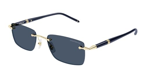 Montblanc Herrenbrille, Gold/Blau/Blau, 54