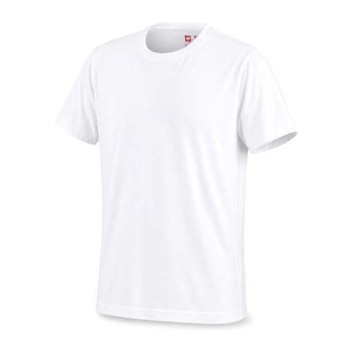 Engelbert Strauss Herren T-Shirt e.s. Cotton, atmungsaktives Basic Shirt mit Rundhals – Robustes Arbeits- & Freizeitshirt (DE/NL/SE/PL, Alphanumerisch, XXL, Regular, Regular, weiß)