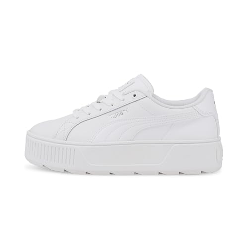 PUMA Damen Karmen L Sneakers, Puma White-Puma White-Puma Silver, 38.5 EU