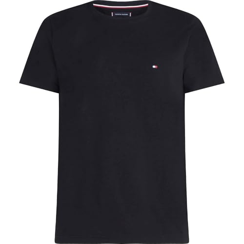 Tommy Hilfiger Herren T-Shirt Kurzarm Core Stretch Slim Fit, Schwarz (Black), M