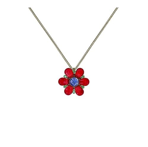 Konplott: Kette/Anhänger Daisy Love, moderner und modischer Blüten-Anhänger aus Glasplättchen und Kristallsteinen inklusive Kette, für Damen/Frauen (multi)