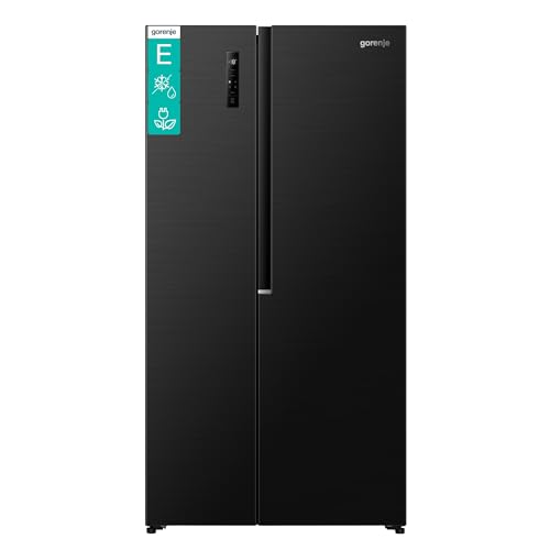Gorenje NRS917E41BX Side-by-Side, 544L, PureFlat Serie, XXL Gefrierschulbladen, CrispZone, MultiFlow 360°, NoFrostPlus, Inverter-Kompressor,BxHxT: 91,1×178,6×61,5 cm, Matt Schwarz