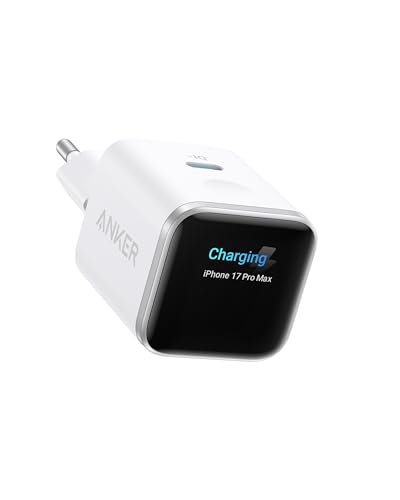 Anker Smart Ladegerät, Anker Nano 45W USB C Ladegerät mit Display GaN | Mit intelligenter Erkennung, integriertem Schonmodus, kompaktes GaN Schnellladegerät für iPhone 17/16/15 Serie, iPad, MacBook
