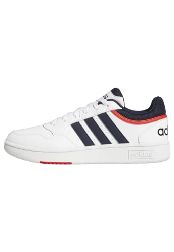 adidas Herren Hoops 3.0 Low Classic Vintage Shoes Schuhe, Cloud White/Legend Ink/Vivid Red, 44 2/3 EU