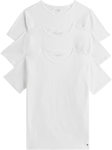 Tommy Hilfiger Herren 3er Pack T-Shirts Kurzarm Slim Fit, Weiß (White/White/White), XXL