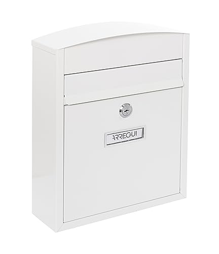 Arregui - Briefkasten aus Edelstahl, 28,5 x 24 x 9,5 cm, weiß