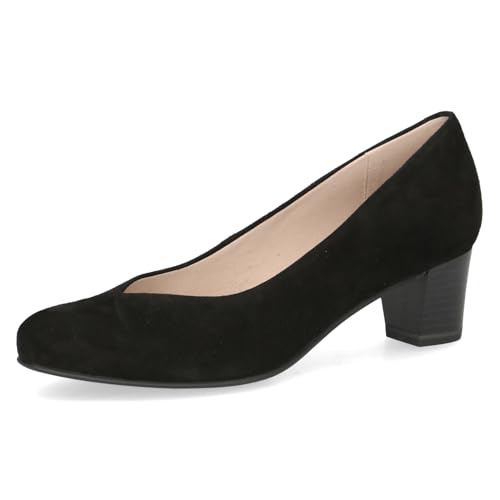 CAPRICE Damen Pumps aus Leder mit Blockabsatz, Schwarz (Black Nappa), 39 EU