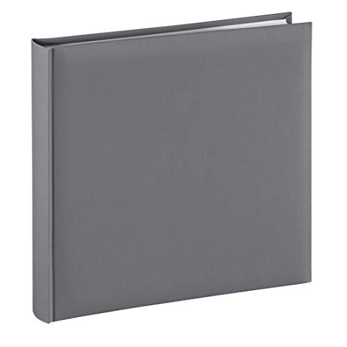 Hama Fotoalbum Jumbo 30x30 cm (Fotobuch mit 80 weißen Seiten, Album für 320 Fotos zum Selbstgestalten und Einkleben) grau