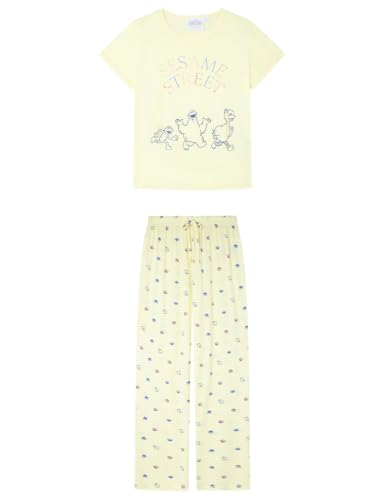 Women'secret Long Pyjama Multilicense Play Sesame Street Damen-Pyjama, gelb, 42