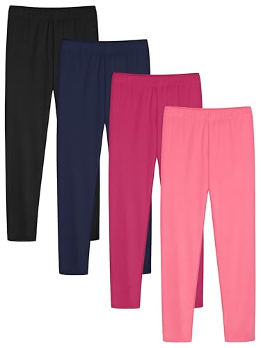 Ruisita 4er Pack Mädchen Leggings Baumwolle, Größe 110-164